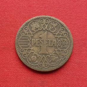 Spain 1 Peseta 1944 Aluminium-Bronze Dia 21 Km