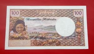 New Hebrides 100 Francs AUNC Condition 1975 - P18