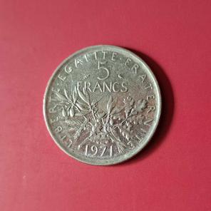 France 5 Francs 1971 - Nickel Plated Copper-Nicker Coin - Dia 29 mm